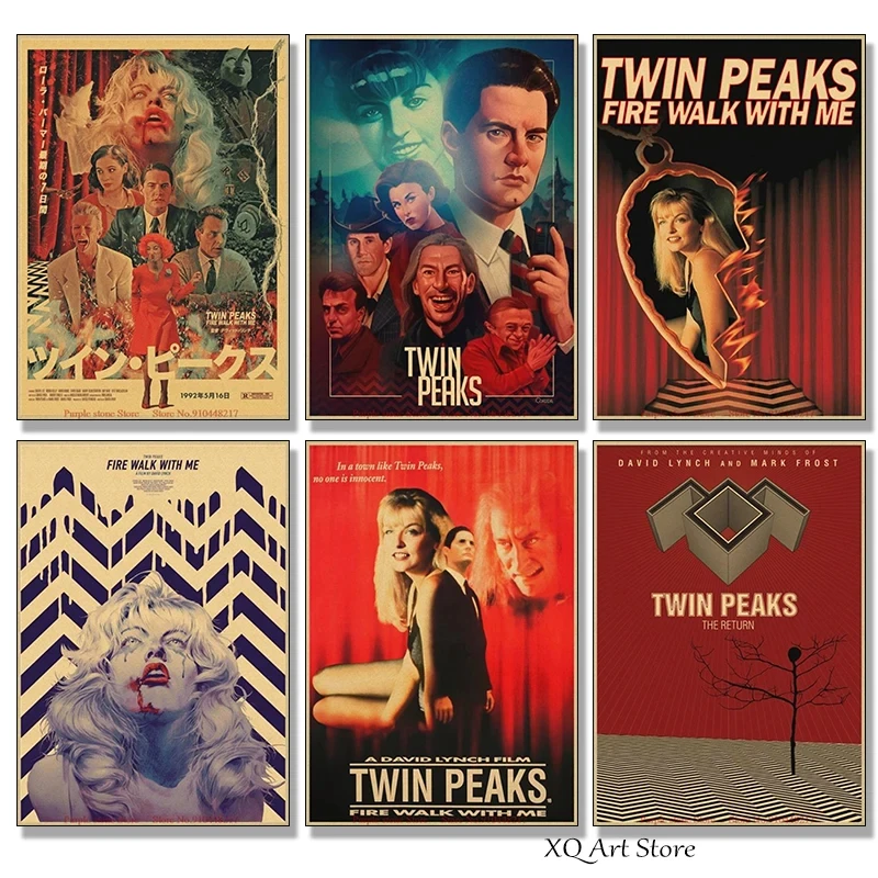 Vintage Poster Movie Home Living Room Bar Decorative Twin Peaks HD Pictures Poster Canvas Paintings Retro Decor Frameless Gift