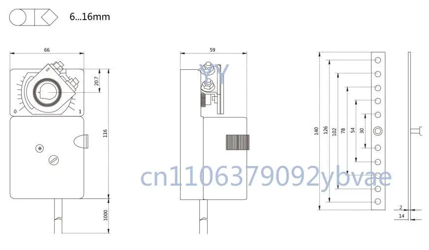 

General Damper Actuator 2Nm For Operation Of Air Control in HVAC System 0-10V or 4-20mA Modulating ADC24V / AC100-240V
