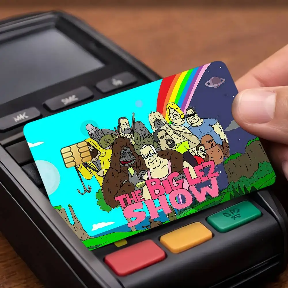 Cartoon The Big Lez Show Credit Skin Cover Card Stickers 4PCS Film Bus Pass Front Decoration Bank Debit Waterproof