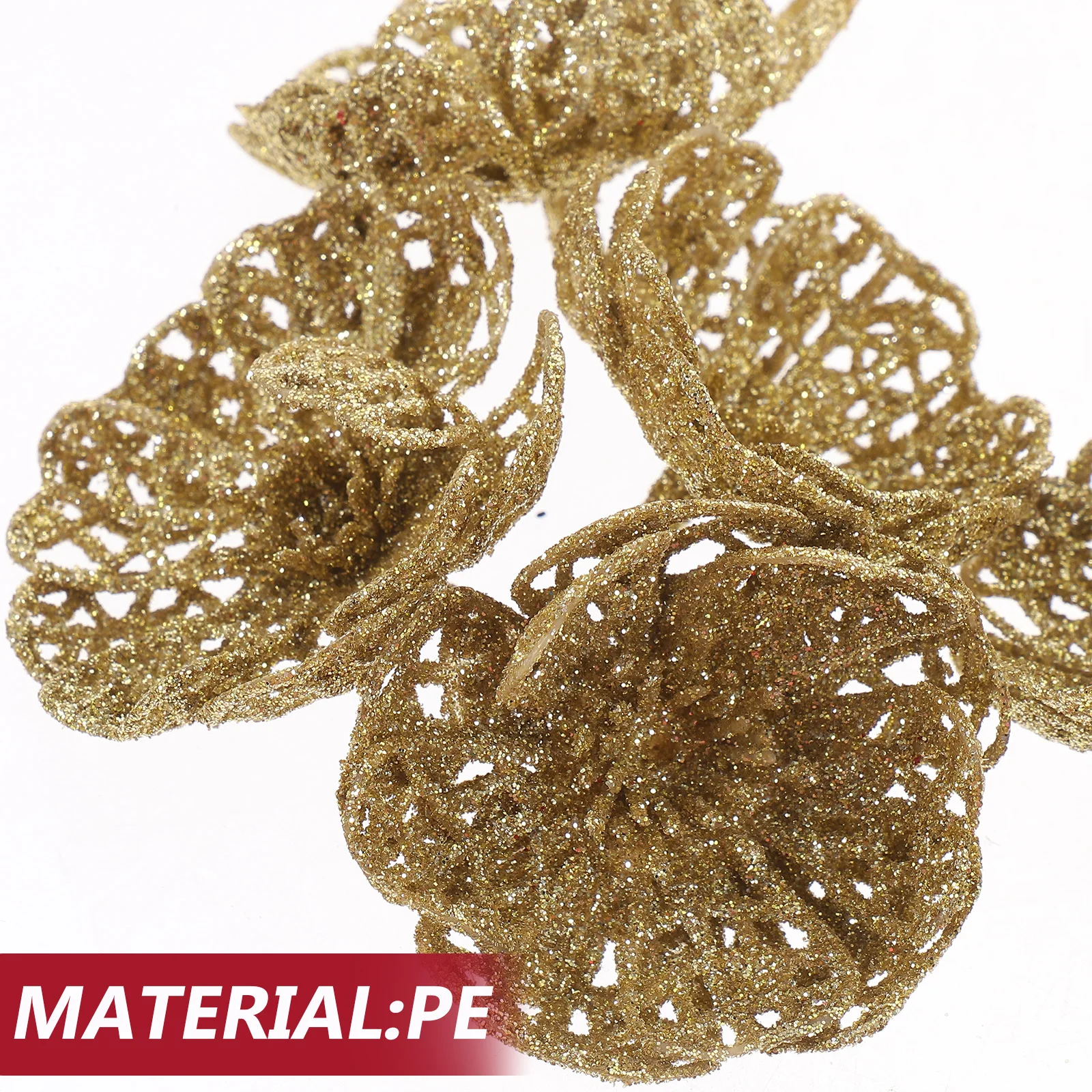 

10Pcs Faux Christmas Flowers Reusable Artificial Floral Decor for Xmas Tree Wreath Spring Festival Garden Party Joyful Holiday