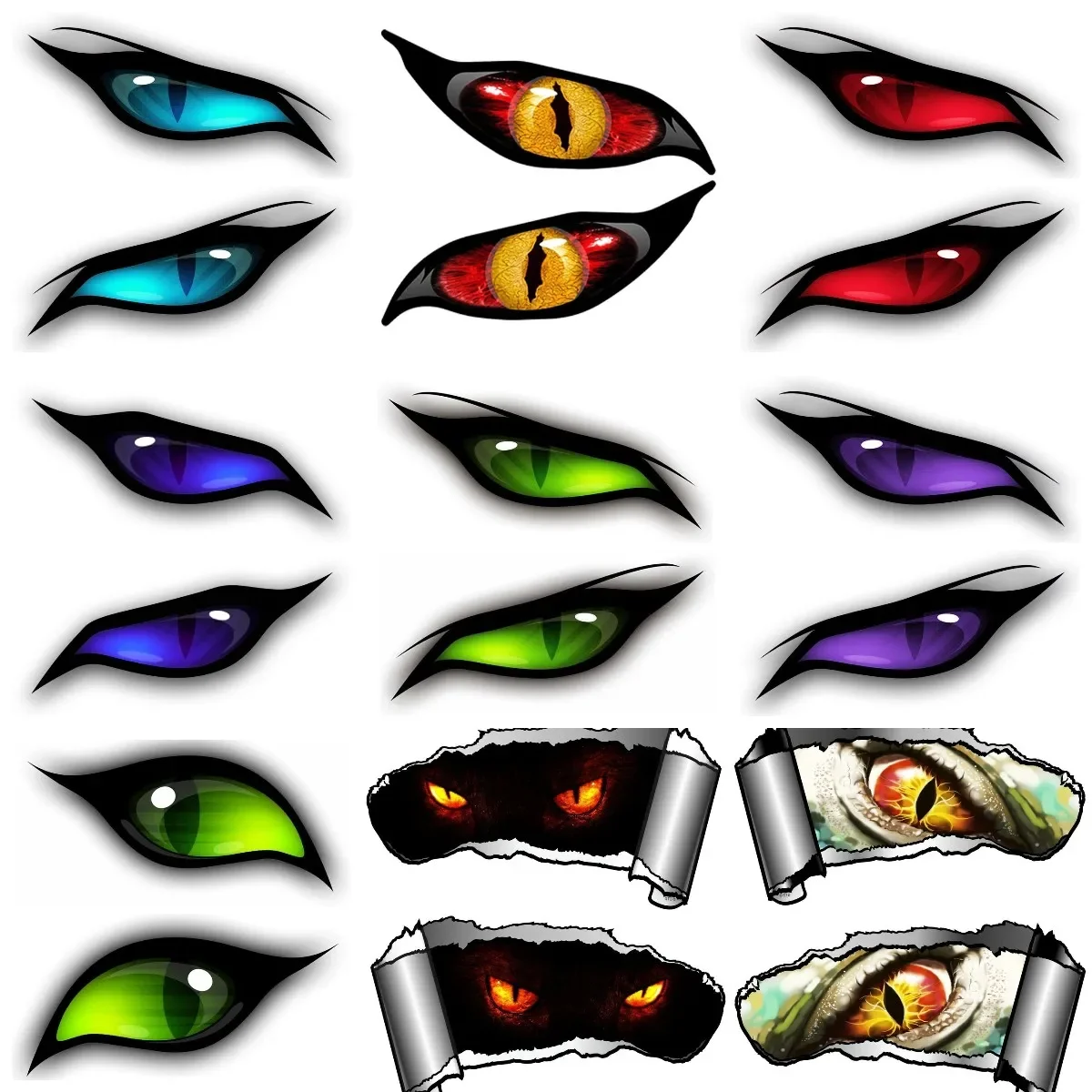 

Evil Eyes Color Creative Personalized PVC Waterproof Stickers Accessories for Decorate Car Wall Room Table Motorcycle Off-road