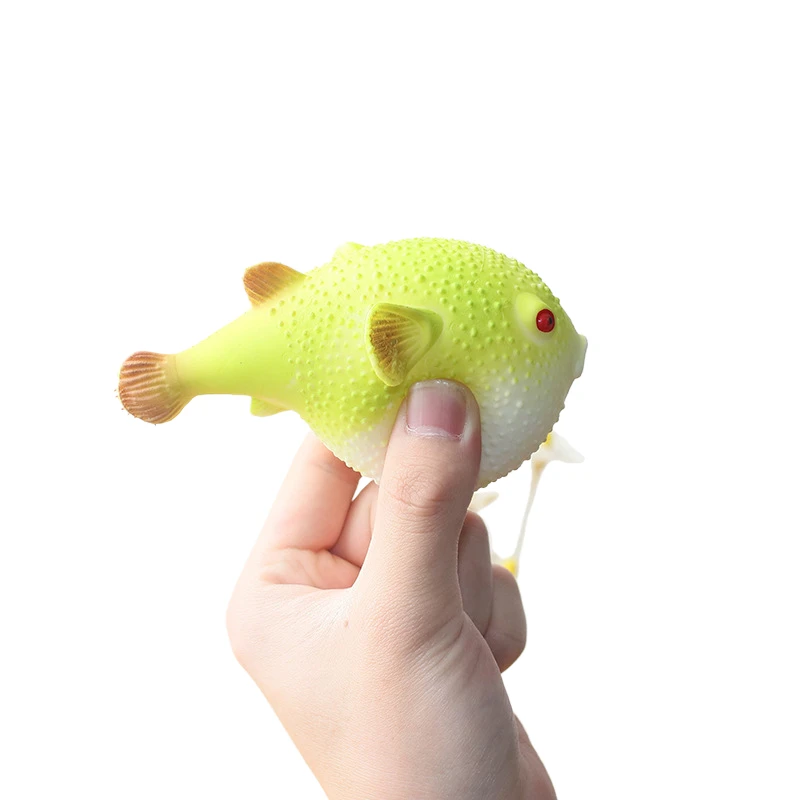 Fun Round Angry Puffer Fish Squeeze Stress Relief Toy Fingertip Toy Stress Ball Fidgeting Kids Toy Kawaii Puffer Fish Baby Gift