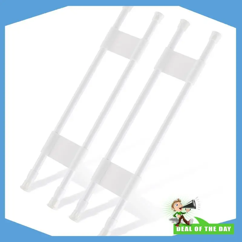 Hastes de tensão RV ajustáveis com entrega em 24 horas, comprimento de 15,7 a 27,6 polegadas, 2 peças de barras duplas de geladeira incluídas