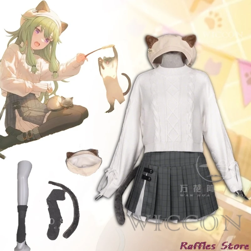

Project Sekai Kusanagi Nene Cosplay Costume Sweater Skirt Set Wonderlands × Showtime Uniform Nene Women Girls Halloween Cat Suit
