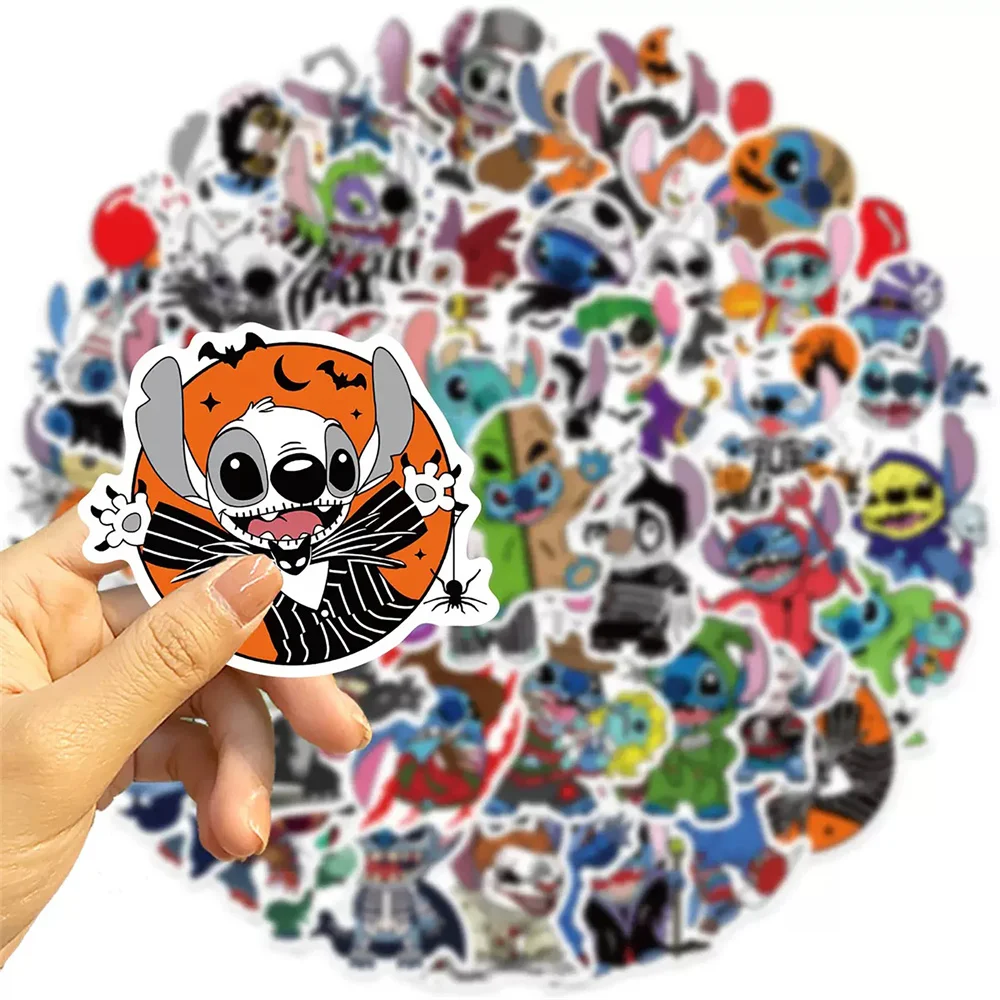 50 stuks Disney Stitch Horror Thema Graffiti Stickers voor Kerstmis Halloween Planners Cases Laptops en Drinkware Gunst Stickers