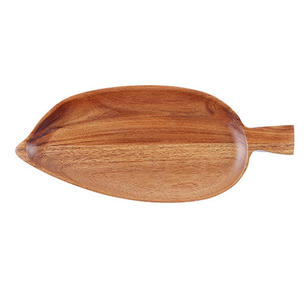 Leaf Shape Bread Plate Wood Dessert Cake Serving Platter Fruit Vegetable Tray Snacks Nuts Candy Food Plate Tableware