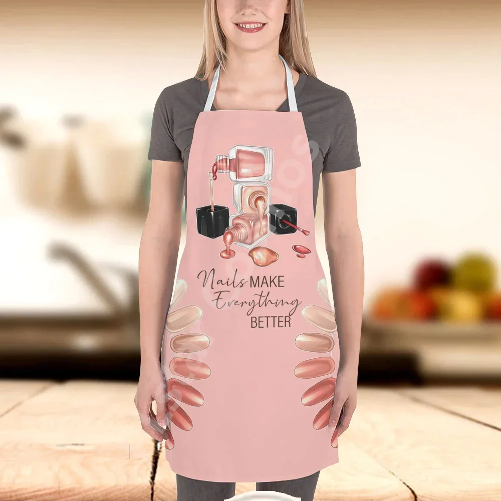 Nail Hustler Apron Custom Nail Salon Uniform Manicurist Gift 3D Apron Personalized Name 3D All Over Printed Apron