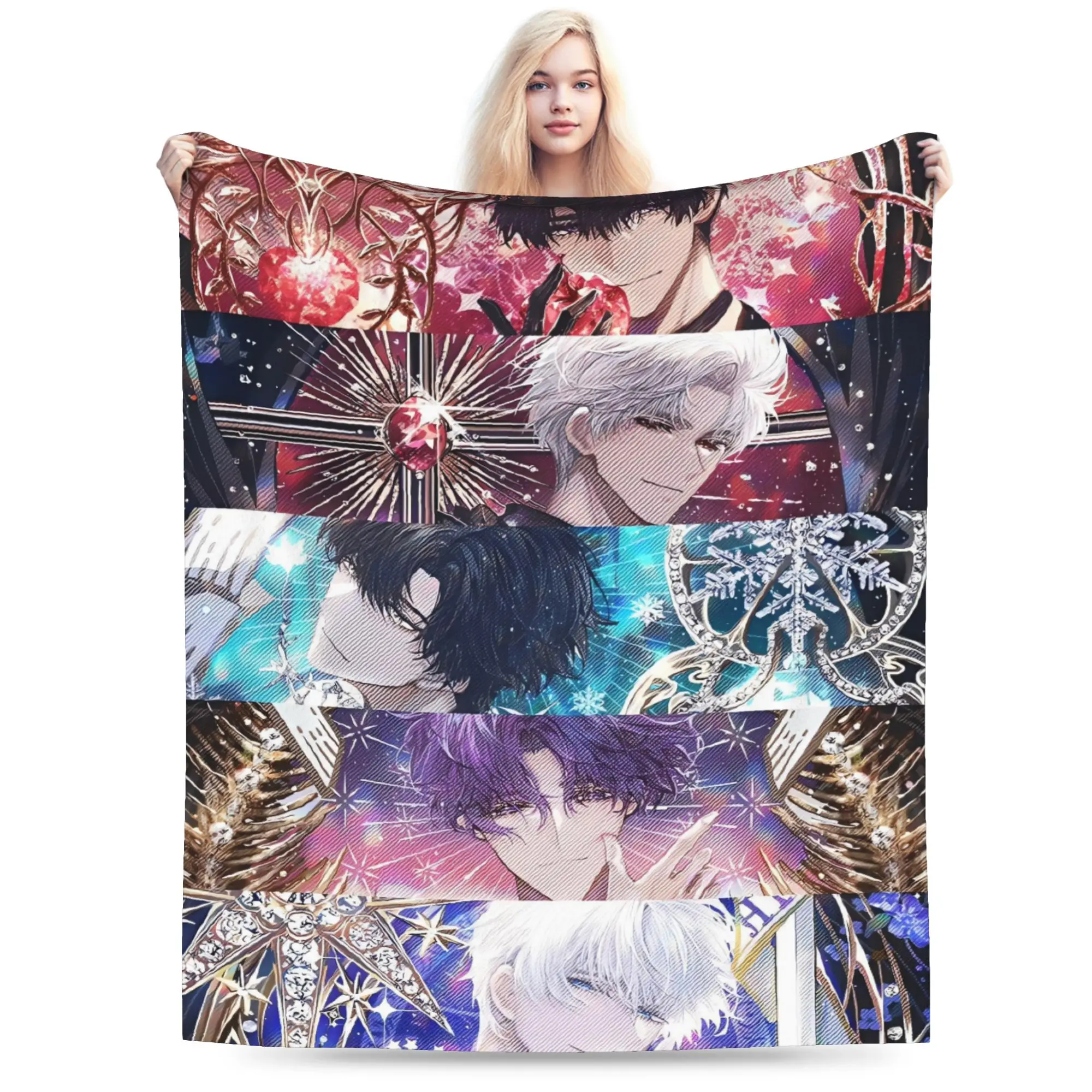 

Anime Love and Deepspace Blankets Warm Funny Plush Throw Blanket For Girls Boys Living Room Flannel Bedspread Bed Cover