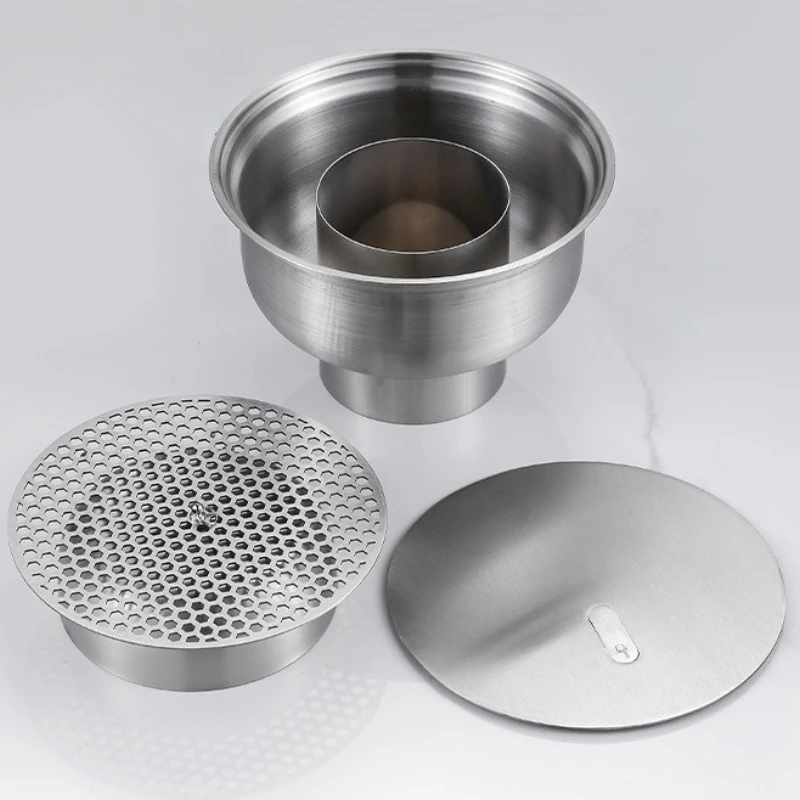Stainless steel circular drainage and odor proof floor drain in basement/mall/office