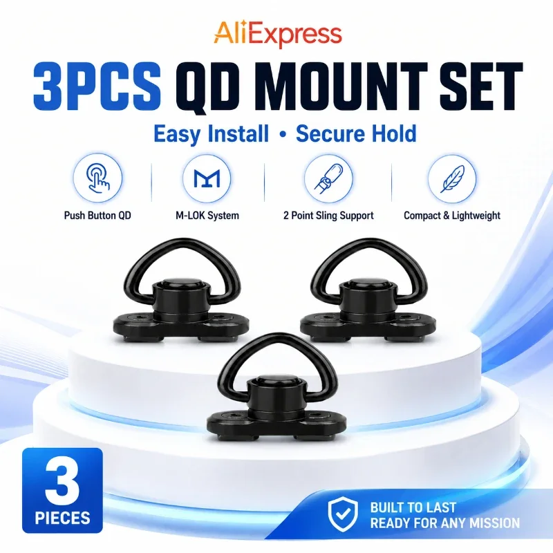 Press Button Quick Detach QD Connector Mount Matching Mlok System Dual Point Carry Strap DIY Model Assembly Parts