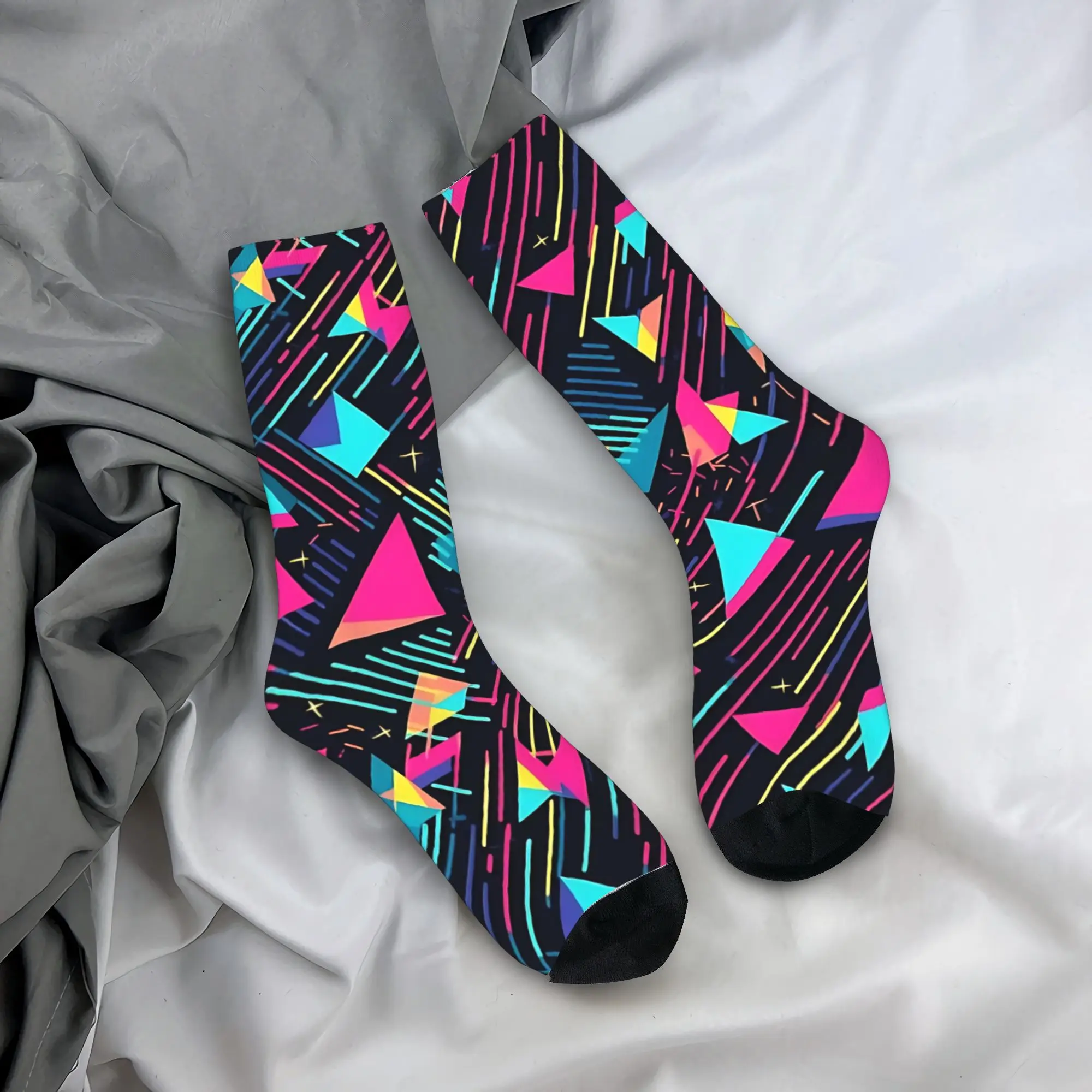Abstract S    Socks Autumn  Stockings Novelty Men High Quality Socks Printed Skateboard Non Skid Socks