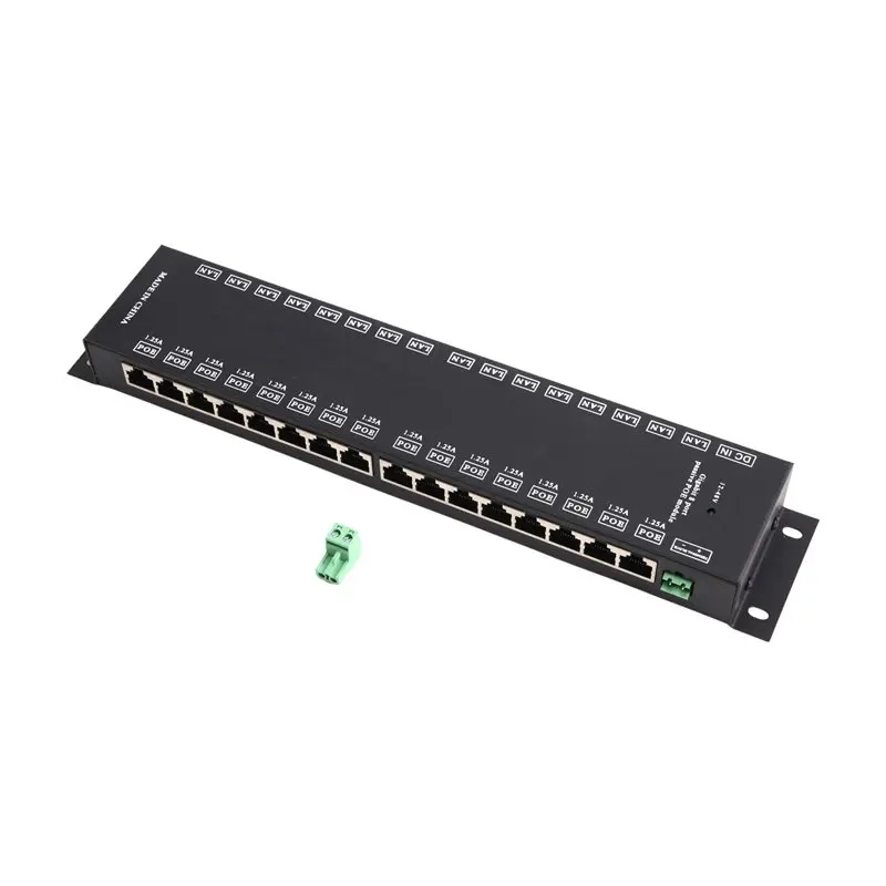 Super Deal -16 Port Passive Poe Injector Patch Panel 48V For Cam/AP