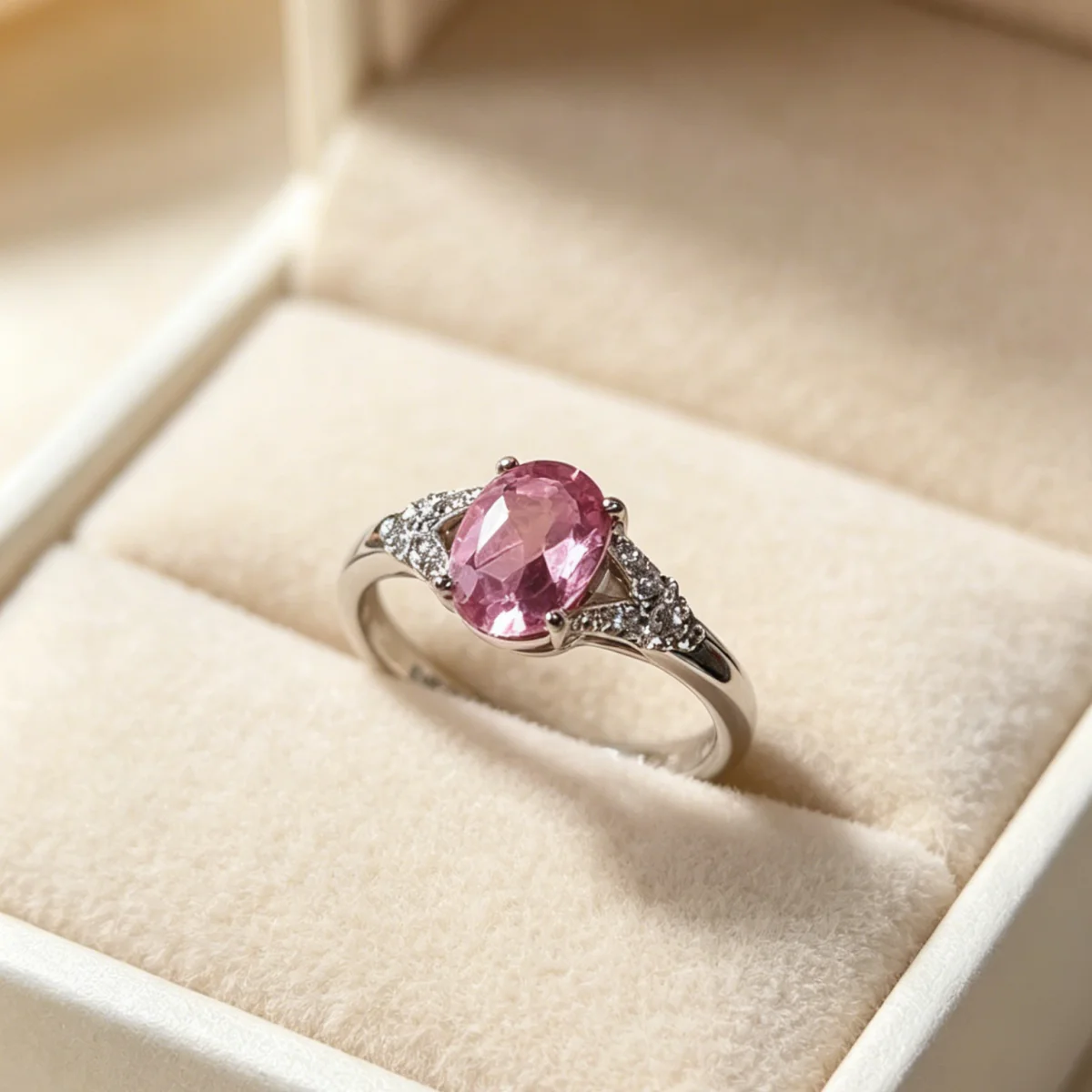 925 Sterling Silver Rings for Women Pink Natural Topaz Wedding Party Accessories Tanzanite Gemstone Adjustable Fine Jewelry