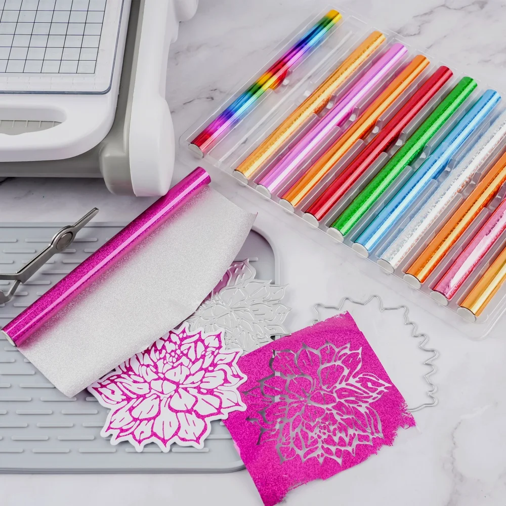 12pcs/Pack Rainbow 15cm x1.3m Hot Foil Rolls Heat Activated Foils For Adding Stunning Elements To DIY Scrapbooking Card Crafts