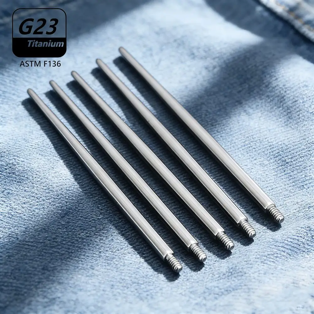 1/10pcs Titanium Long Taper Insertion Pin Septum Labret Nose Ring Helix Tragus Conch Daith Rook Cartilage Lip Ring Jewelry
