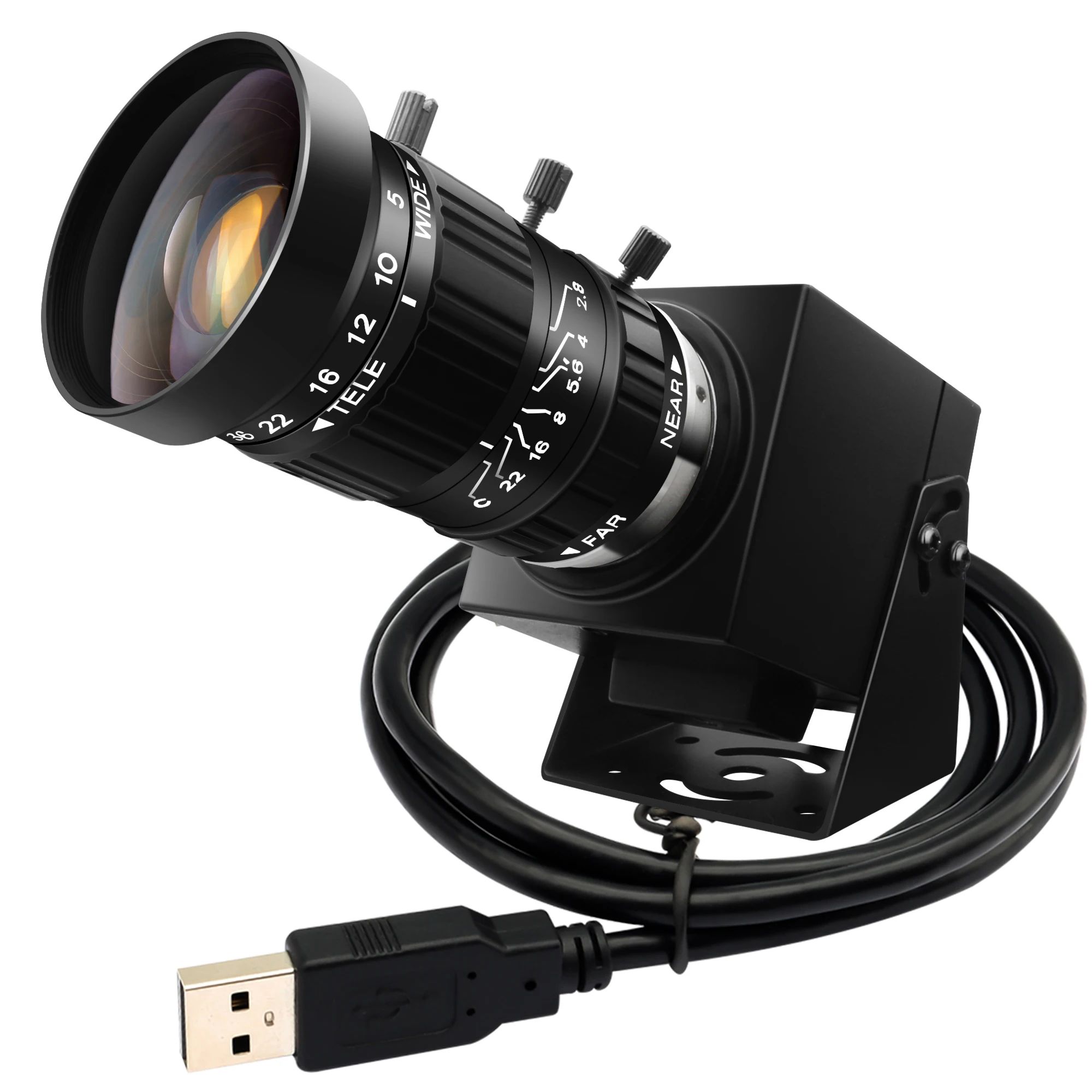 ELP Free Driver Industrial        : 48MP IMX586 CMOS 10X Zoom 5-50mm Lens 4K 30fps USB2.0 PC Webcam