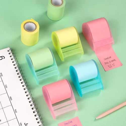 Rodillo creativo para notas adhesivas, estilo japonés, se puede cortar, diario, pegatina de notas, suministros de decoración para álbum de recortes, papelería, 1 ud.