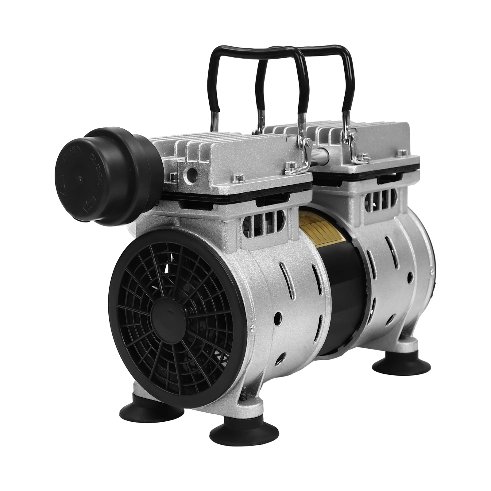 Moderne aluminiumlegering 2-cilinder olievrije vacuümpomp 550W zuiver koperen motor 8bar 120L/min G1/4 voor industrieel gebruik