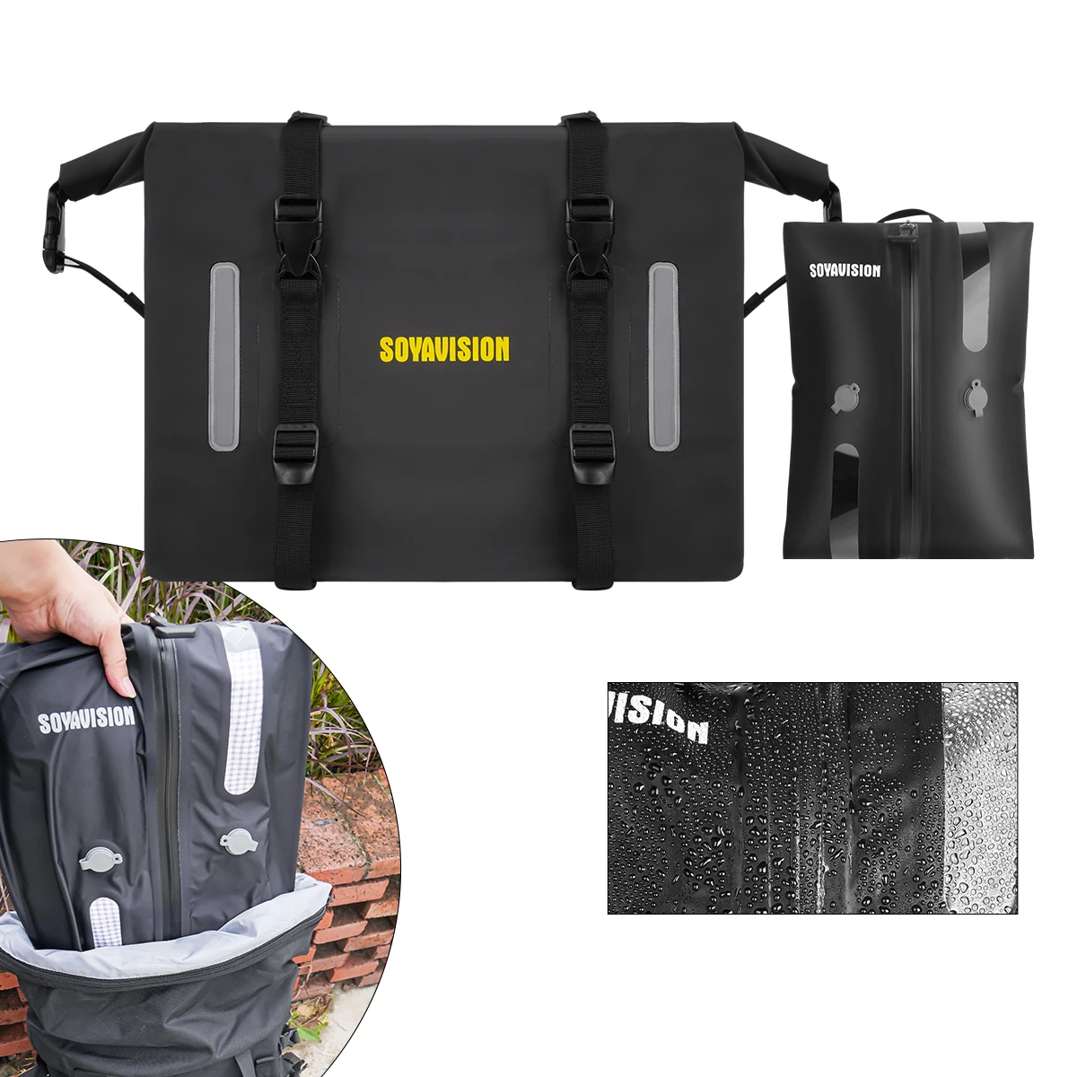 SOYAVISION Motorcycle Tail Bag Travel Outdoor Dry Luggag side Bag Motorcycle Rear Seat Bag Waterproof