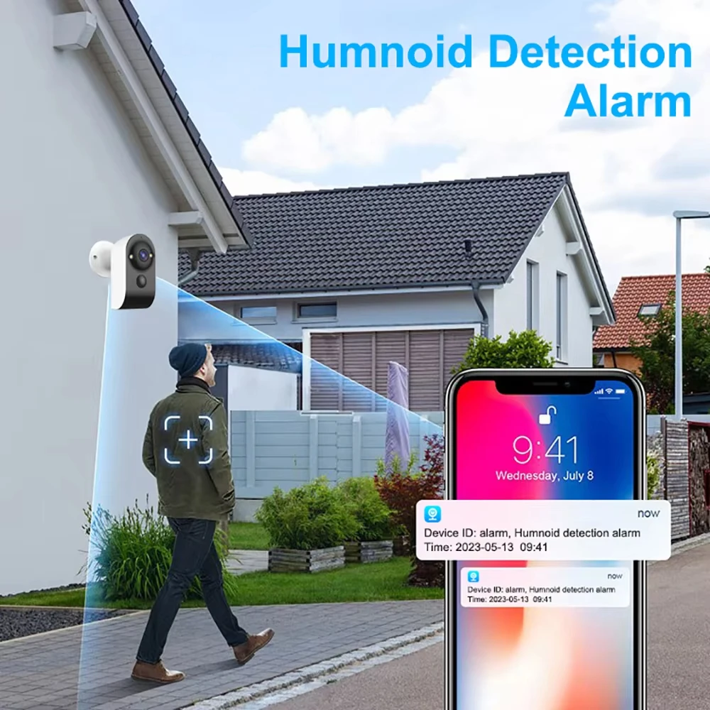 V380 PRO Mini Camera Wireless WiFi Outdoor Built-in Battery PIR Human Detection Video Monitor 5MP Home Surveillance Cameras