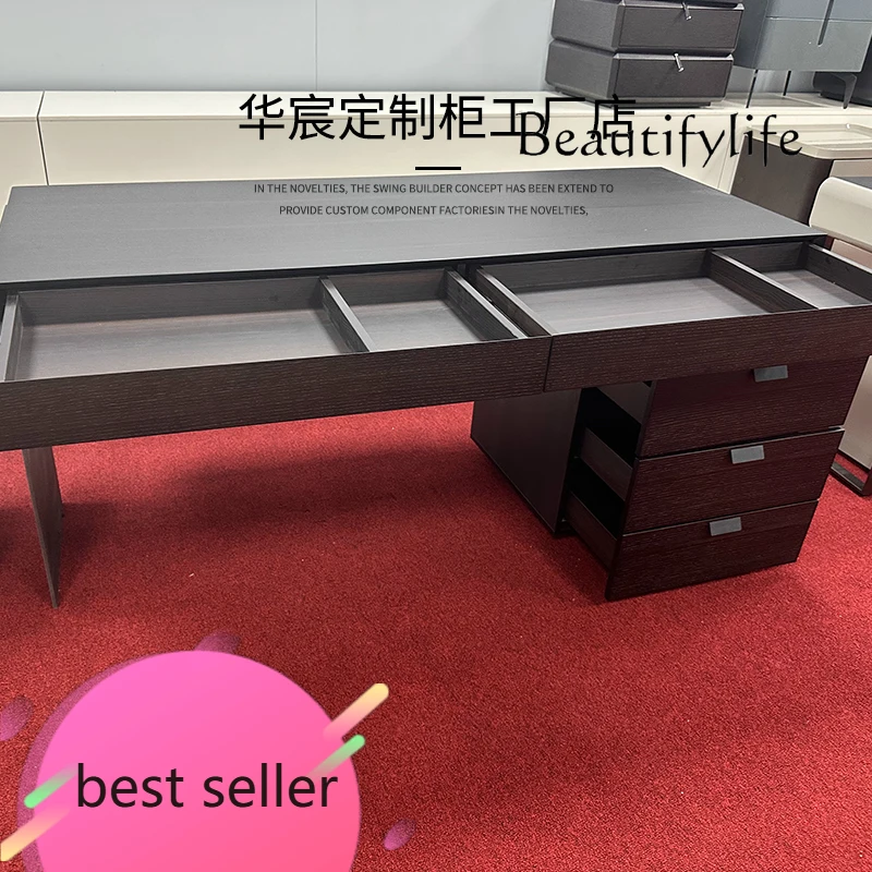 

R Italian Minimalist Desk Light Luxury Modern Computer Office Desk Home Designer Writing Desk