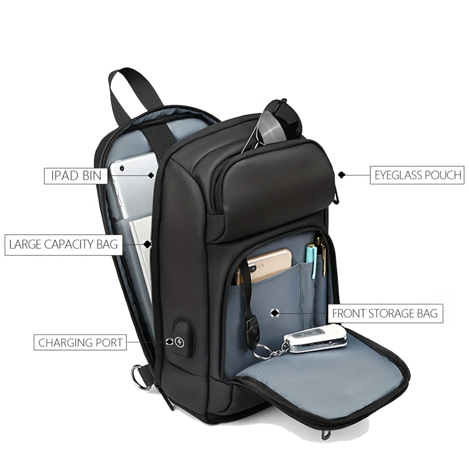 

Large Capacity Waist Bag, Waterproof Crossbody Bag, Trendy Design