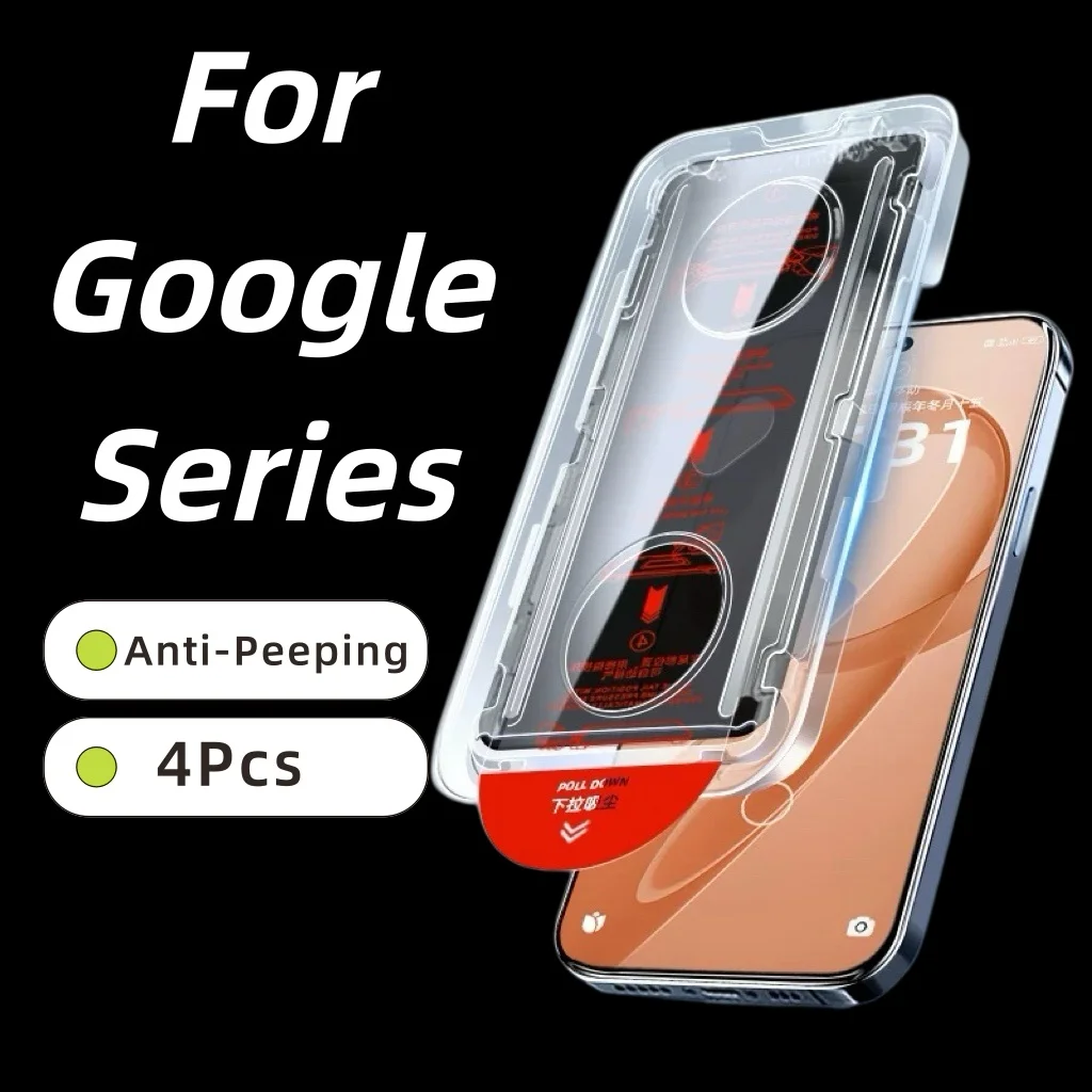 

Shatterproof Privacy Tempered Glass Screen Protector for Google Pixel 6A, 6, 7, 8, 9, 10A Series, 4 Pack