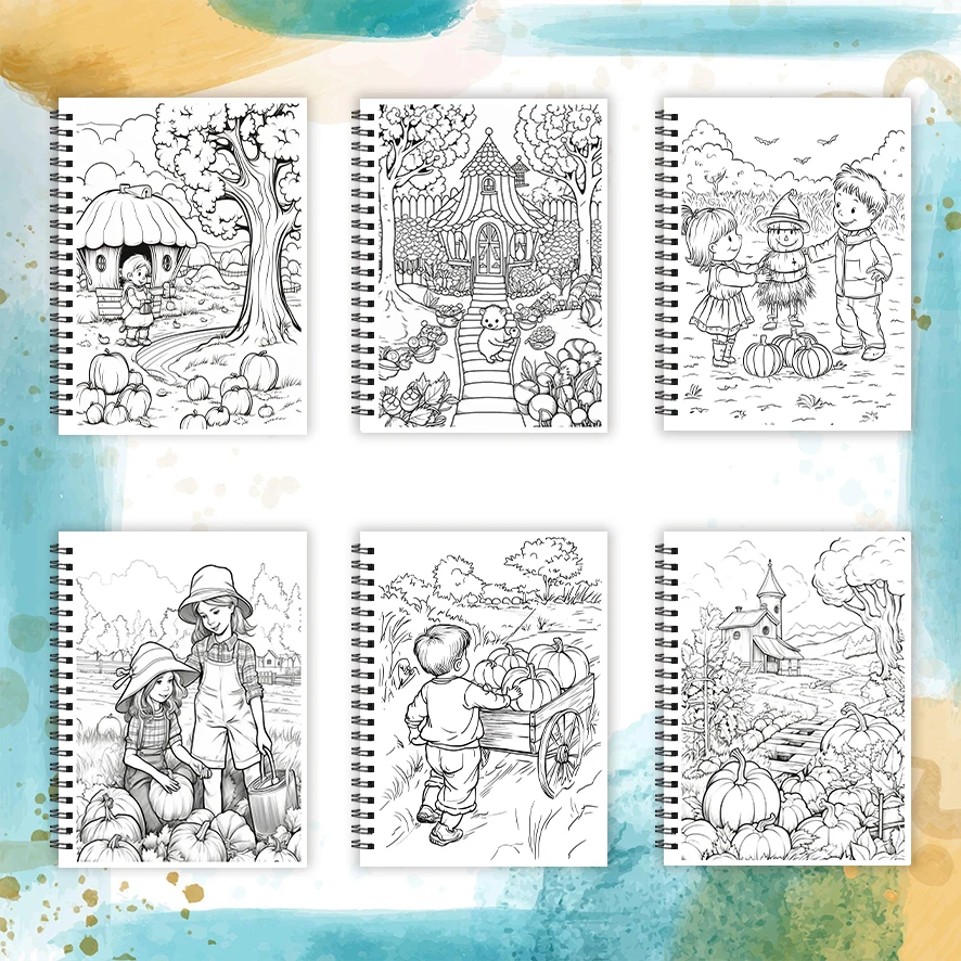 Happy Harvest Time Adult Coloring Book - 8.3x 11.2 Inch 32 Page Coloring Book - Helps Reduce Stress and Ease Emotions