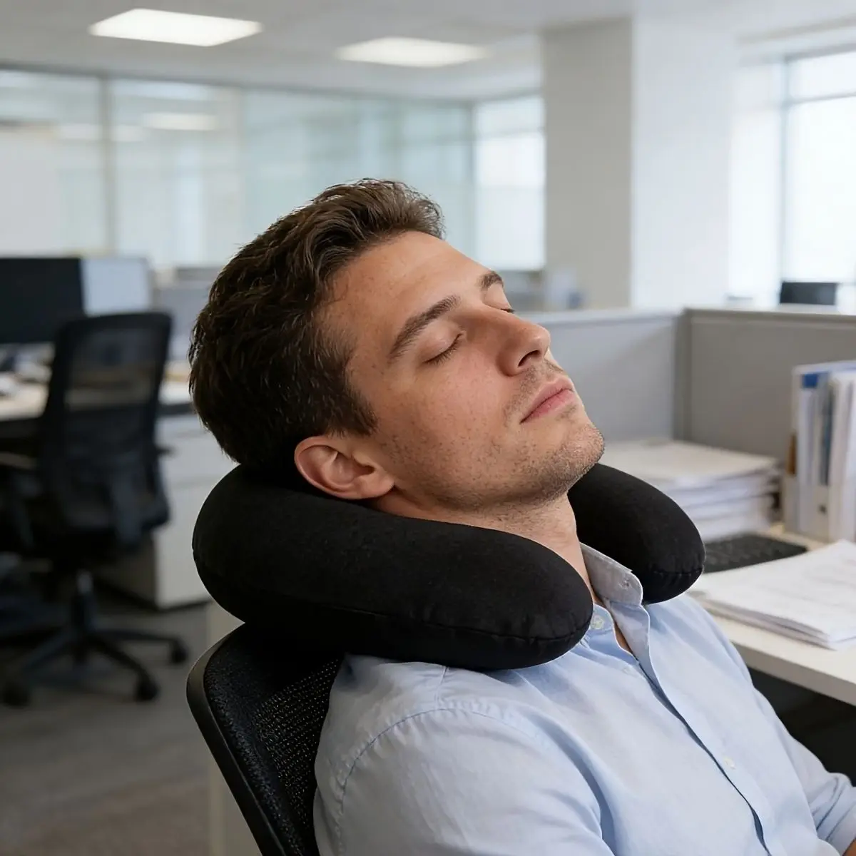 Travel Neck Pillow Airplane Pillow Foam Particles for Head Support Soft Adjustable Pillow/Travel Pillow for Plane Car & Home