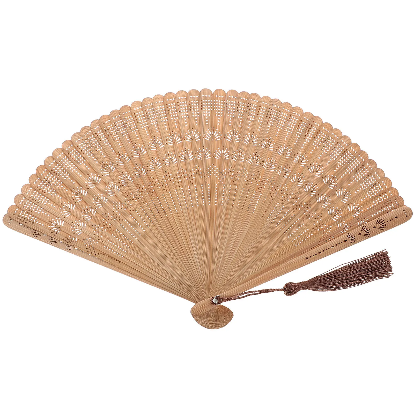 

Bamboo Vintage Folding Fan Brown Elegant Handheld Fan for Women Ladies Performance Stage Use Hand Fans for Women