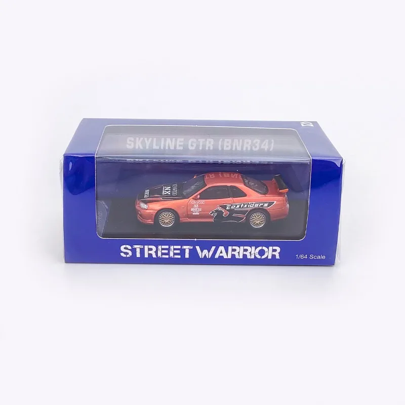 Sw diecast 1/64 escala skyline liga modelo carros skyline gtr bnr34 jogar veículos brinquedos para meninos presente caixa original