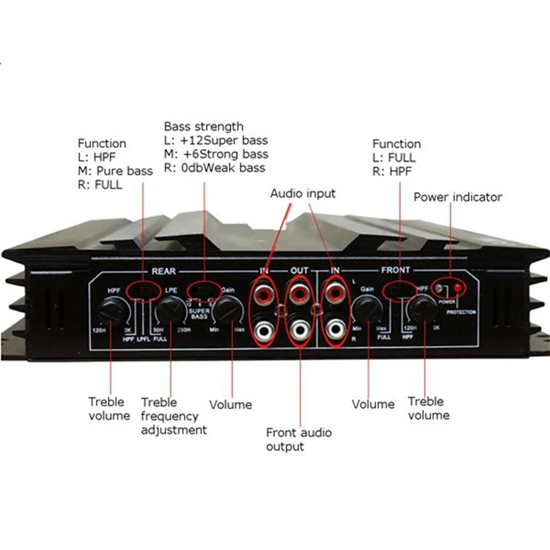 A82Z-Car RMS Amplifier 5800 Watt Car Audio Power Amplifier 4 Channel Car Amplifer Car Audio Amplifier for Cars Amplifier
