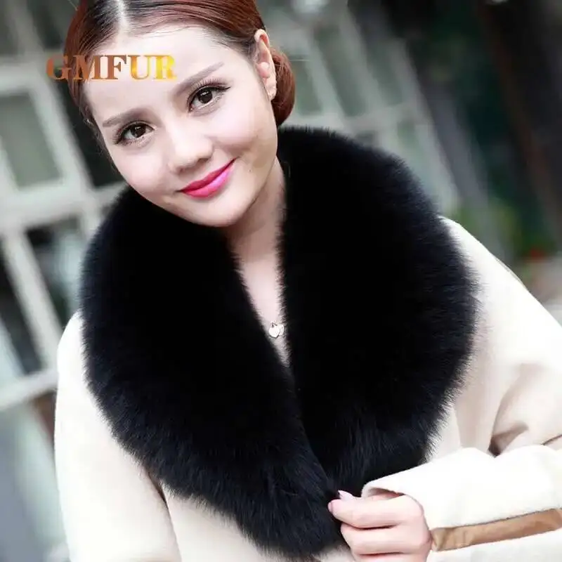 

2025 зимняя новая мода, роскошный брендовый дизайнерский теплый воротник из лисьего меха, большой размер, шаль из натурального натурального меха, женский шарф