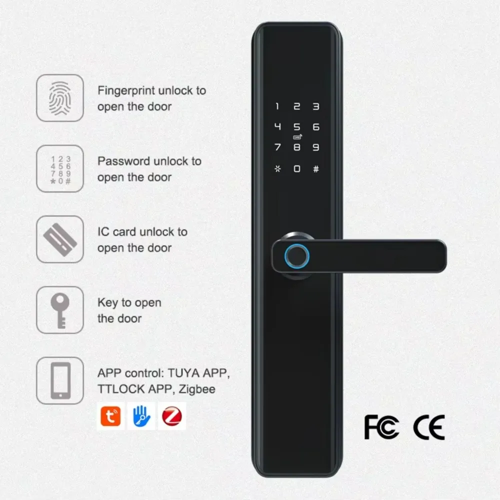 Security Biometric Electronic Lock Ttlock Smart Door Lock with Card Pass for Hotel