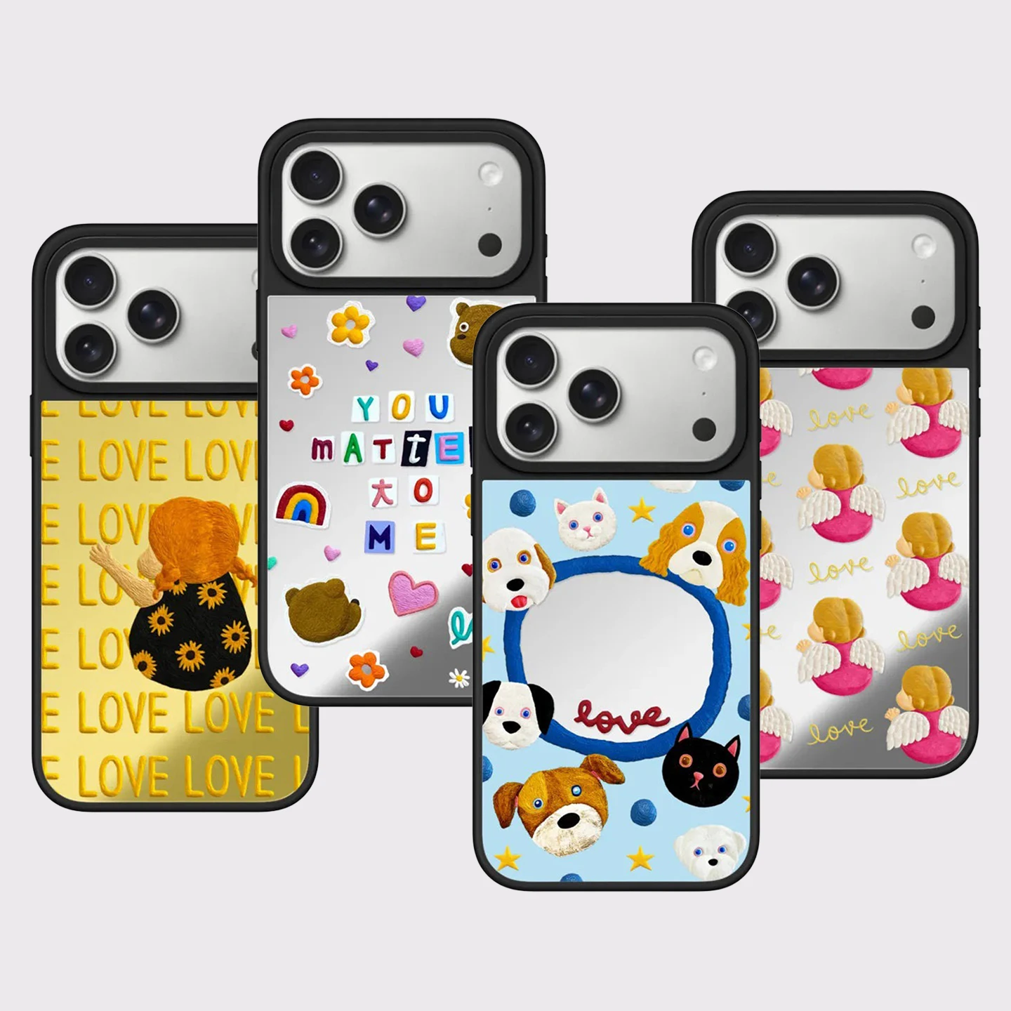 

Love Love Mirror Surface Magnetic Cover for IPhone 13 14 15 16 17 Pro Max Case for IPhone 17 Air
