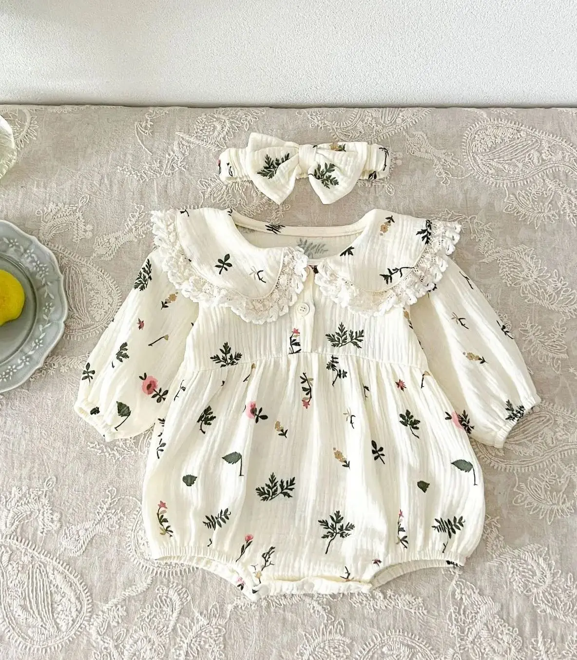 

2024 Autumn Baby Girl Clothes Rompers For Newborn Infants Korean Sweet Prints Princesses Bodysuits & One-Pieces Kids Jumpsuit