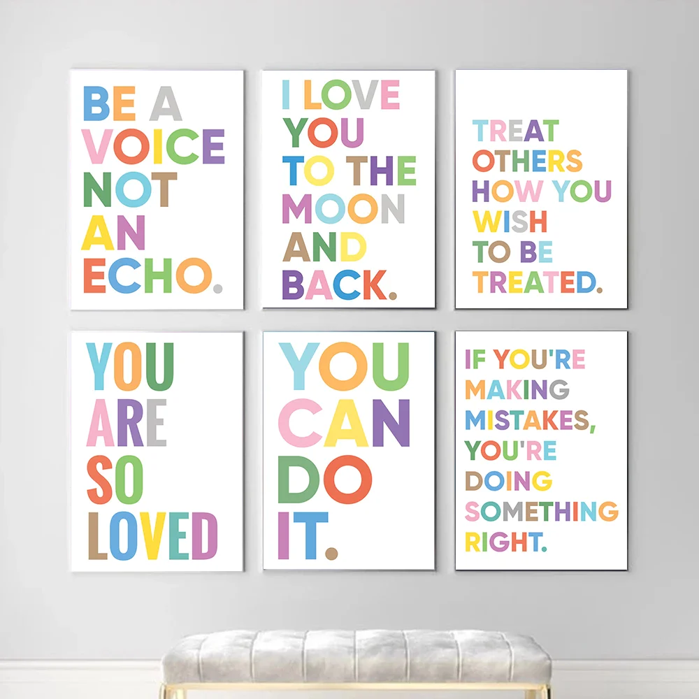 Quotes For Kids Inspirational Print Teacher Toddler Poster Positive Energy Sentence Printable Wall Art Classroom Home Room Decor