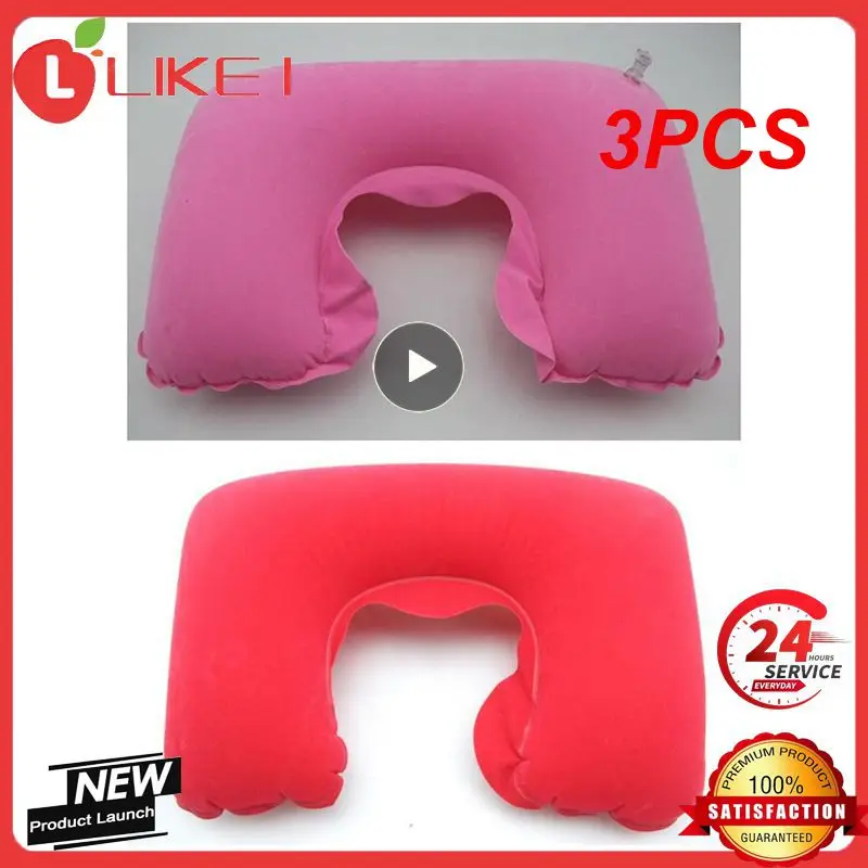 3PCS Portable Ultralight Inflatable PVC Nylon Air Pillows Camping Sleep Cushion Travel Hiking Beach Car Plane Head Rest Camp