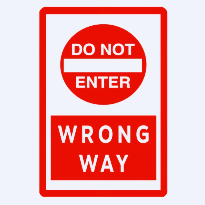 

New Car decals and stickers Warning“Do Not Enter Wrong Way” For Business Retail Store Home Large 15cm PVC KK