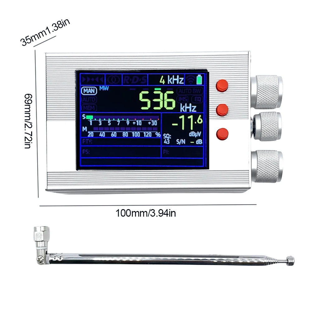 TEF6686 All Band Radio Receiver With Telescopic Antenna 2 Inch LCD Screen Portable Digital Radio 3000mAh for SW MW LW FM AM