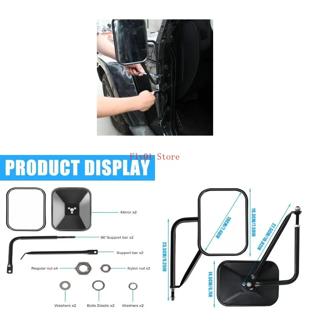 

Car Antishake Safe Drive Side Reflector Wide Easy Installation Accessories