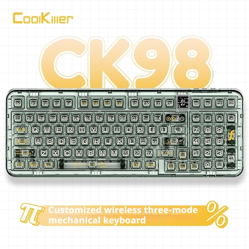 Coolkiller Ck98 Mechanical Keyboard Bluetooth Wireless Gamer Keyboards Polar Bear 97 Keys Gasket Hot-Swap Rgb Gaming Keyboard