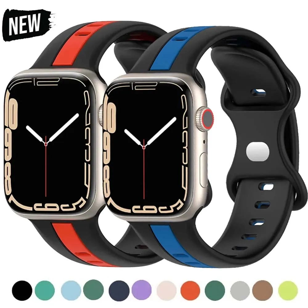 NEW Loop Strap for Apple Watch band Ultra 2 49mm 44 45 41 40 42 38mm Silicone Sport Bracelet iWatch serie 10 9 8 7 se 6 5 4 3 2