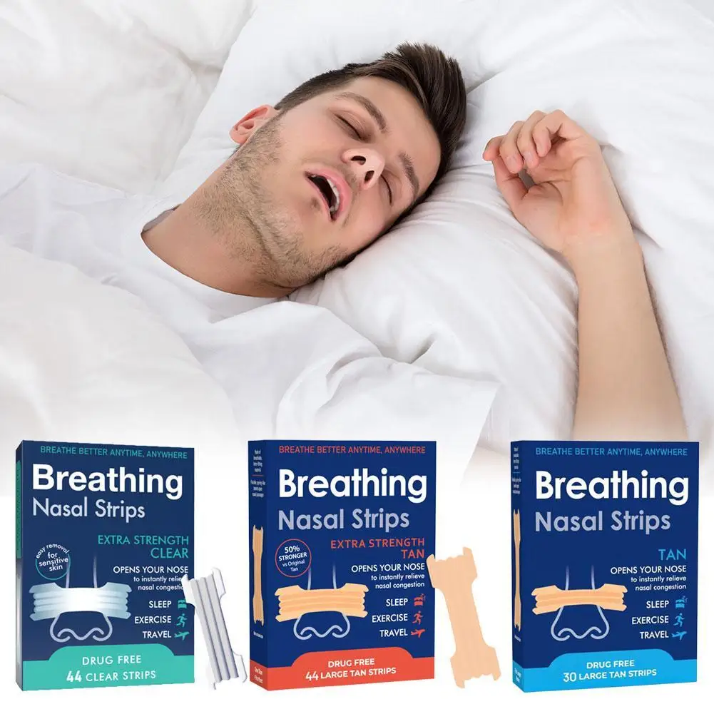 

NEW 30/44PCS Breathing Nose Strips Set Extra Strength Sport Nasal Strip Better Sleep Non-Invasive Anti Snoring Strips For Adult