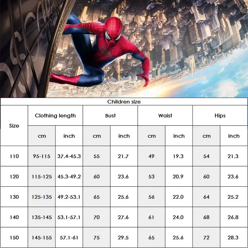 어린이 놀라운 스파이더 맨 의상 슈퍼 히어로 놀라운 스파이더 맨 코스프레 의상 바디 슈트 할로윈 카니발 어린이 의상