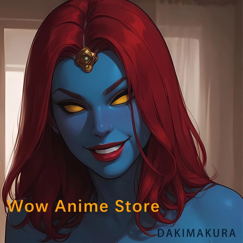 غطاء وسادة مطبوع على الوجهين من Mystique Futa Dakimakura، وسادة للجسم بالحجم الطبيعي #4