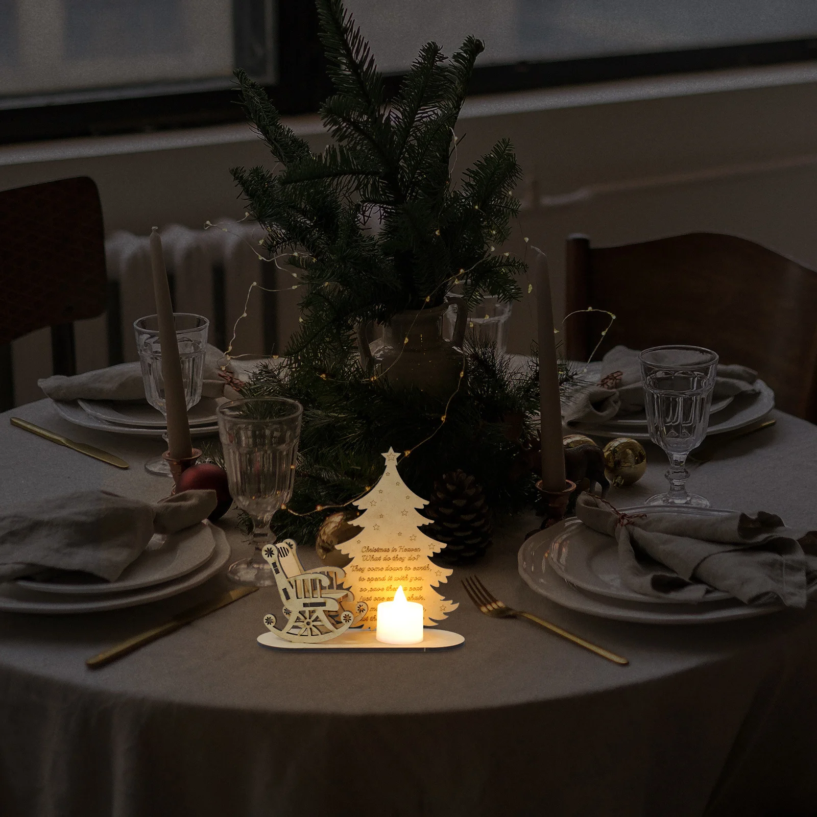 

1Pcs Creative Wooden Wood Craft Xmas Decor DIY Christmas Ornament Decorative Desktop Xmas Adornment Wooden DIY Decor