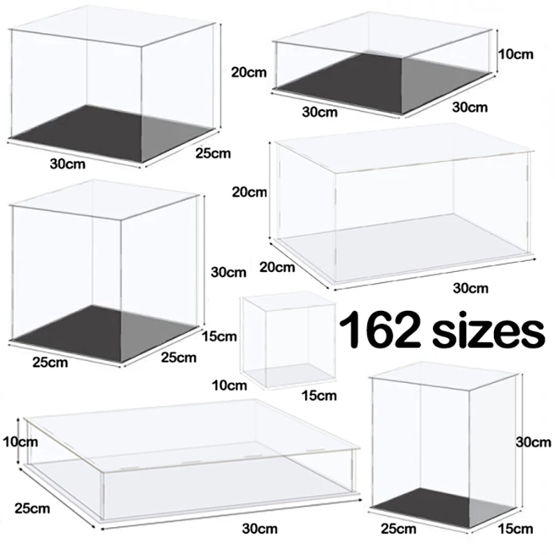 Assemblare vetrina in acrilico scatola di visualizzazione trasparente per figure di raccolta scatola di immagazzinaggio antipolvere organizzatore per auto, giocattoli, armadietti per bambole