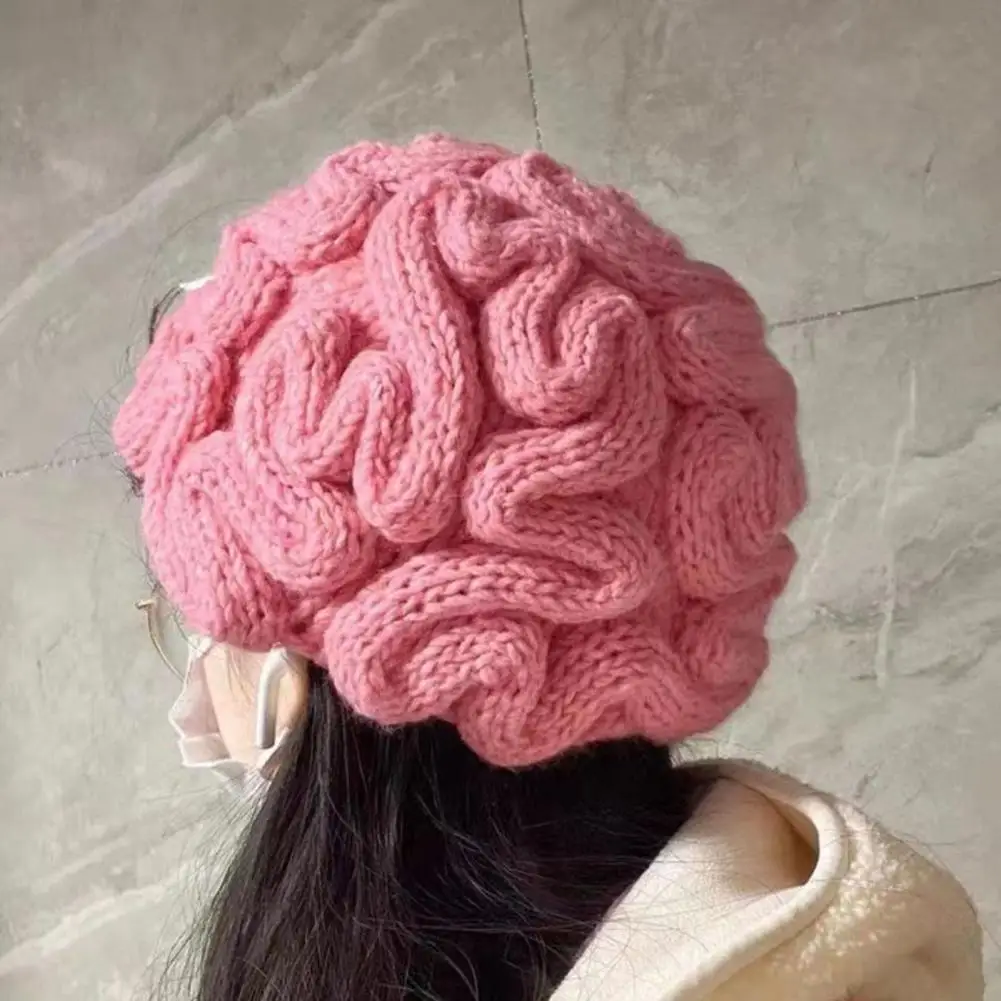 

Winter Knitted Cap Knitted Brain Hat Thick Warm Funny Brain Knitted Beanie Hat for Outdoor Cycling Skiing Windproof for Autumn