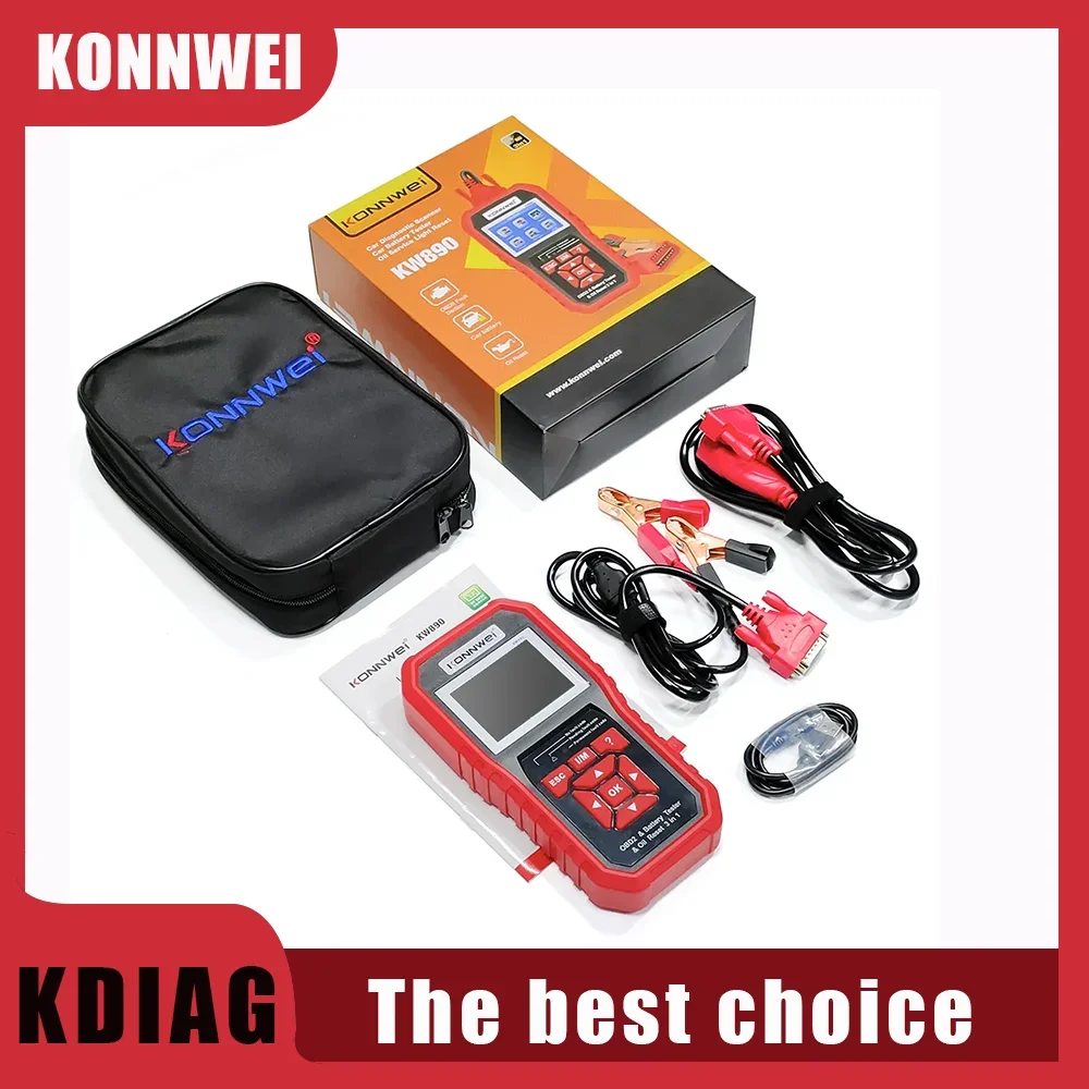 

KONNWEI KW890 Oil Reset OBD2 Scanner Car Professional Battery Tester Analyzer Engine Check Automotive Code Reader Diagnose Tool